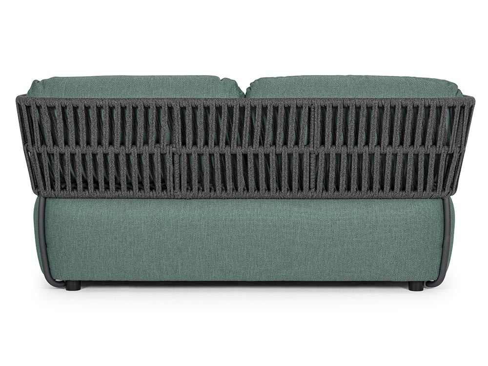 Sofá de dos plazas para salón exterior Palmer de aluminio y cuerda trenzada Bizzotto - 14