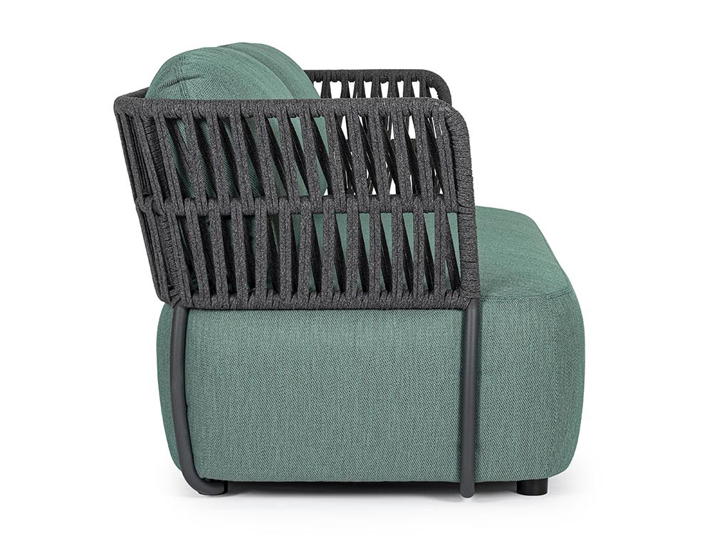 Sofá de dos plazas para salón exterior Palmer de aluminio y cuerda trenzada Bizzotto - 15