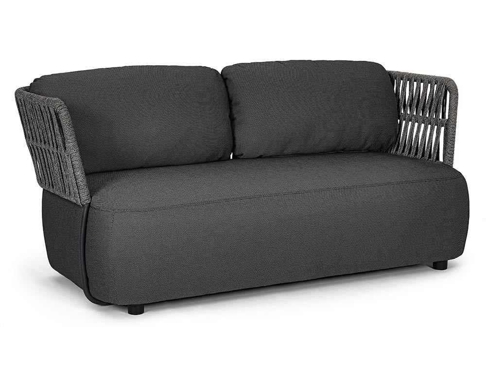 Sofá de dos plazas para salón exterior Palmer de aluminio y cuerda trenzada Bizzotto - 3