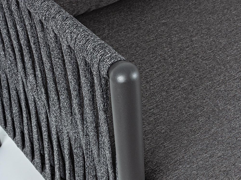 Sofá de tres plazas para salón exterior Florencia de aluminio y cuerda trenzada Bizzotto - 21