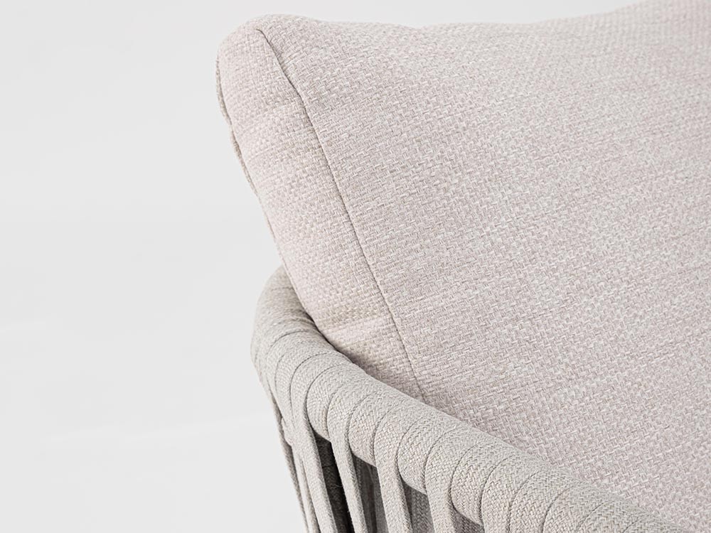 Sofá de tres plazas para salón exterior Florencia de aluminio y cuerda trenzada Bizzotto - 28