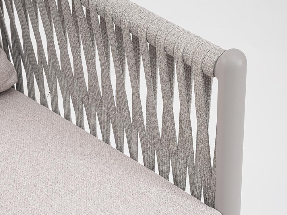 Sofá de tres plazas para salón exterior Florencia de aluminio y cuerda trenzada Bizzotto - 29