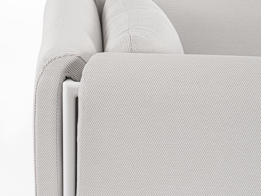 Sofá de tres plazas para salón exterior Pixel de aluminio Bizzotto - 12