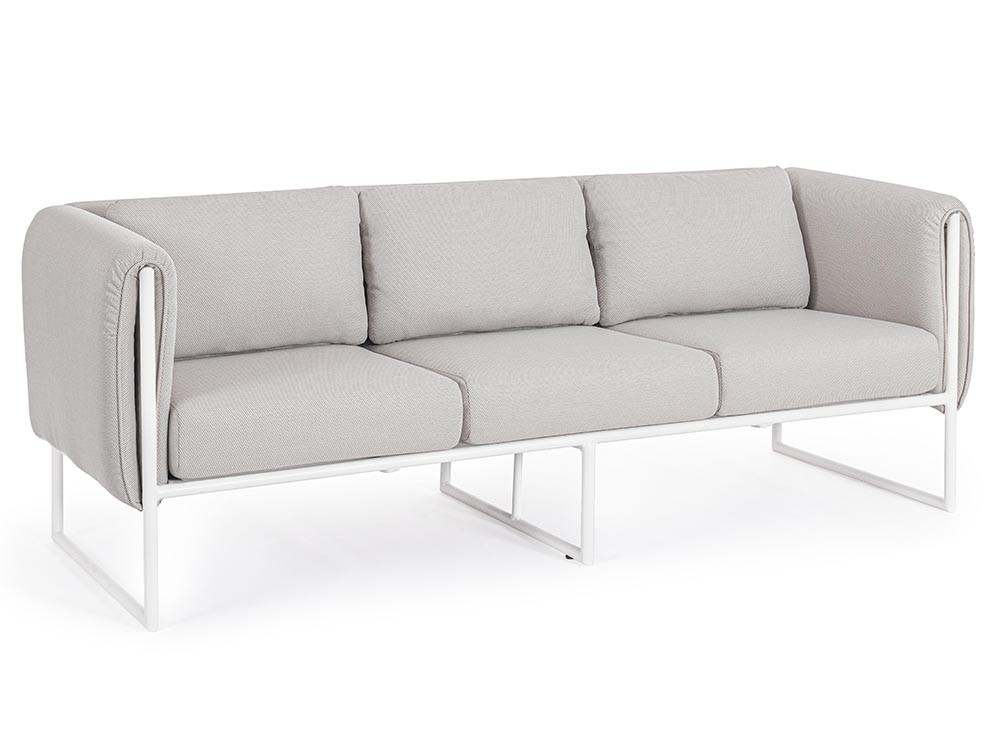 Sofá de tres plazas para salón exterior Pixel de aluminio Bizzotto - 2
