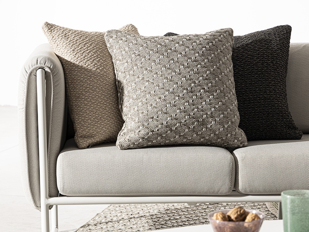 Sofá de tres plazas para salón exterior Pixel de aluminio Bizzotto - 11