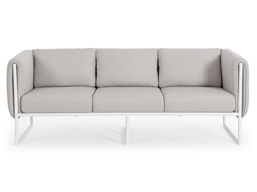 Sofá de tres plazas para salón exterior Pixel de aluminio Bizzotto - 7