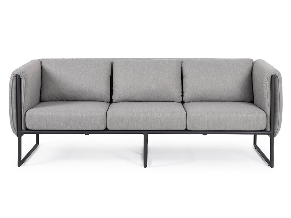 Sofá de tres plazas para salón exterior Pixel de aluminio Bizzotto - 15