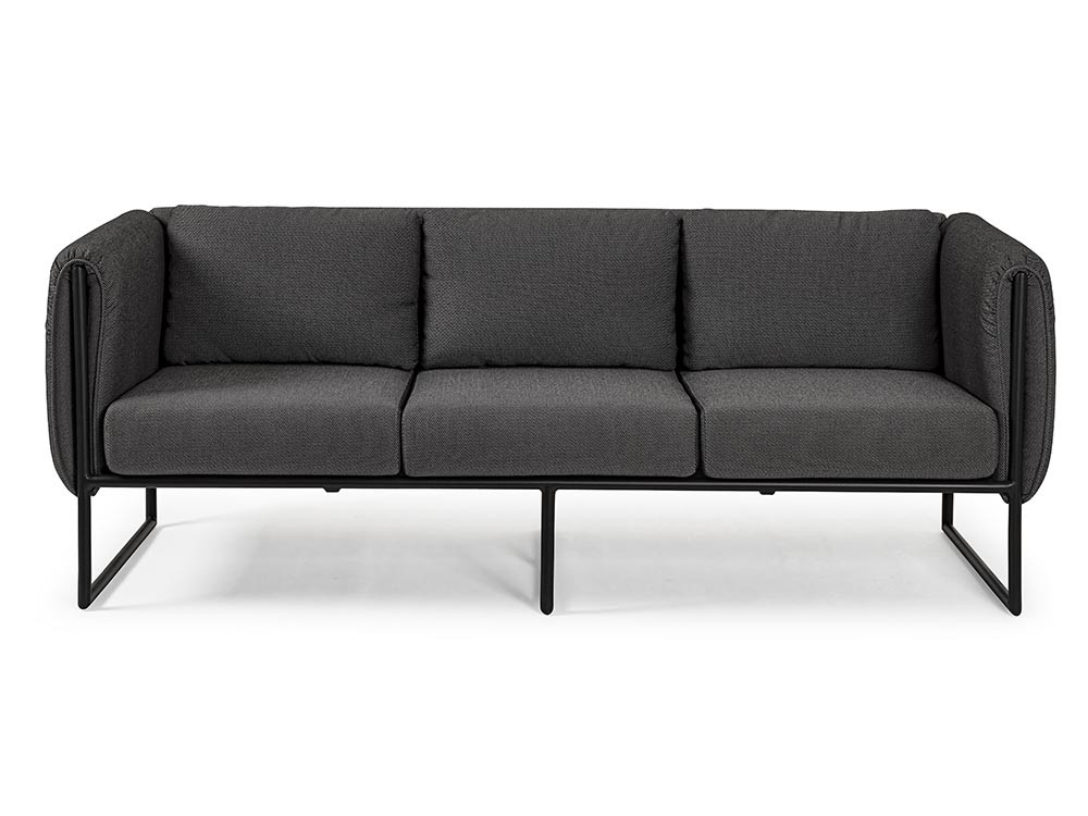 Sofá de tres plazas para salón exterior Pixel de aluminio Bizzotto - 23