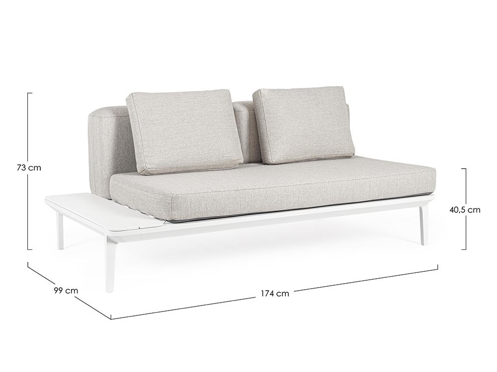 Sofá de dos plazas Matrix modular para salón exterior de aluminio Bizzotto - 14