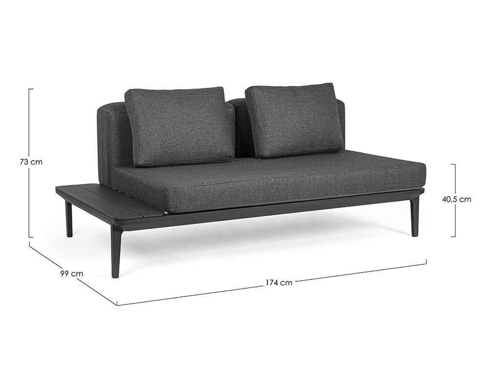 Sofá de dos plazas Matrix modular para salón exterior de aluminio Bizzotto - 24