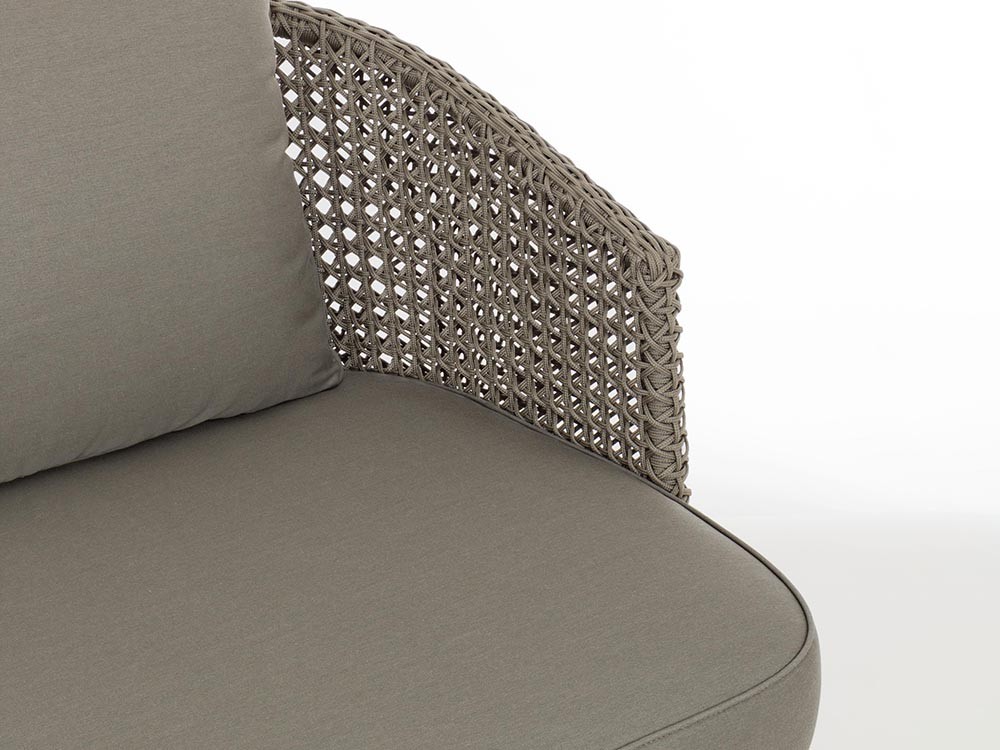 Sofá 2-3 plazas para salón exterior Ninfa de teca y cuerda trenzada Bizzotto - 12