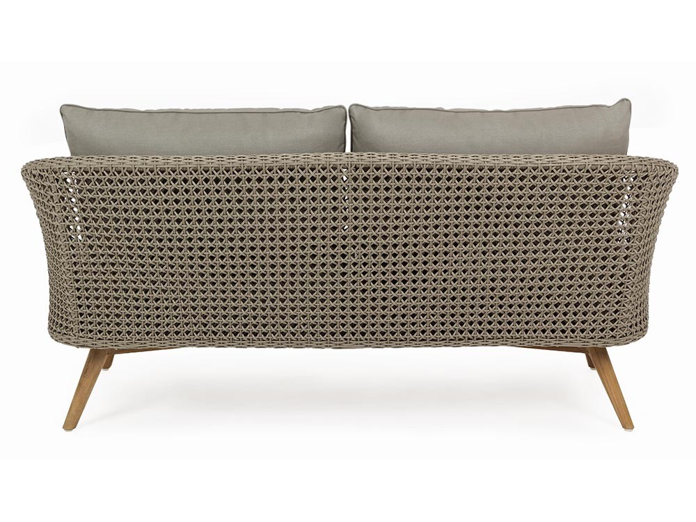 Sofá 2-3 plazas para salón exterior Ninfa de teca y cuerda trenzada Bizzotto - 4