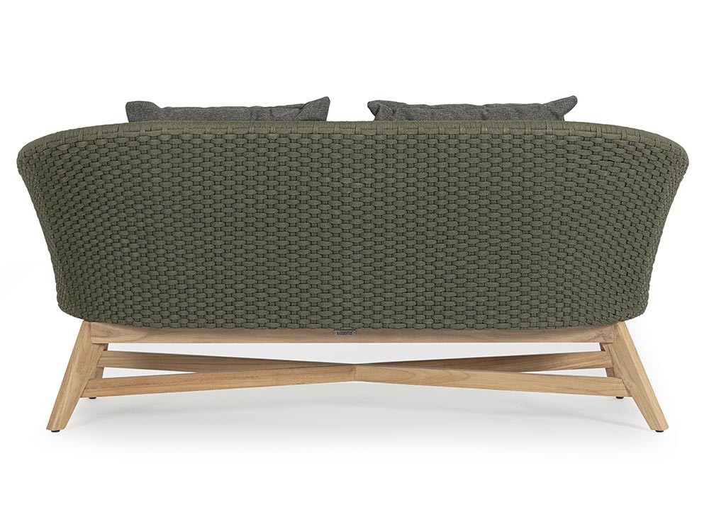 Sofá de dos plazas Coachella para salón exterior de teca y cuerda trenzada Bizzotto - 17