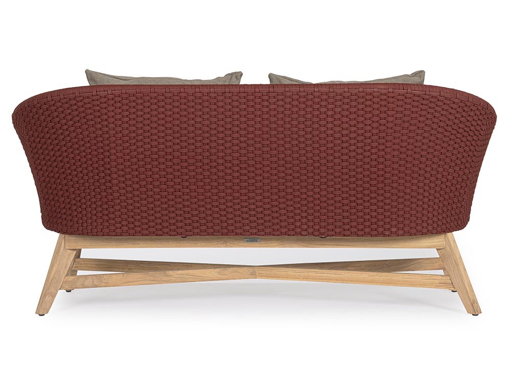 Sofá de dos plazas Coachella para salón exterior de teca y cuerda trenzada Bizzotto - 24