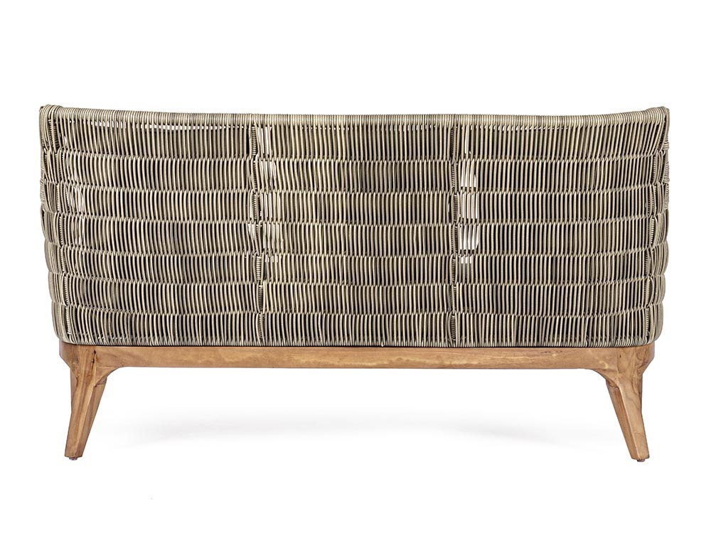 Sofá para exterior Keilani de teca y fibra sintética Bizzotto - 4