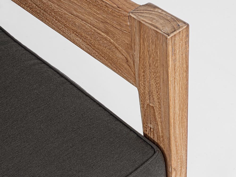 Sofá de tres plazas para salón exterior Kobo de madera de teca Bizzotto - 11