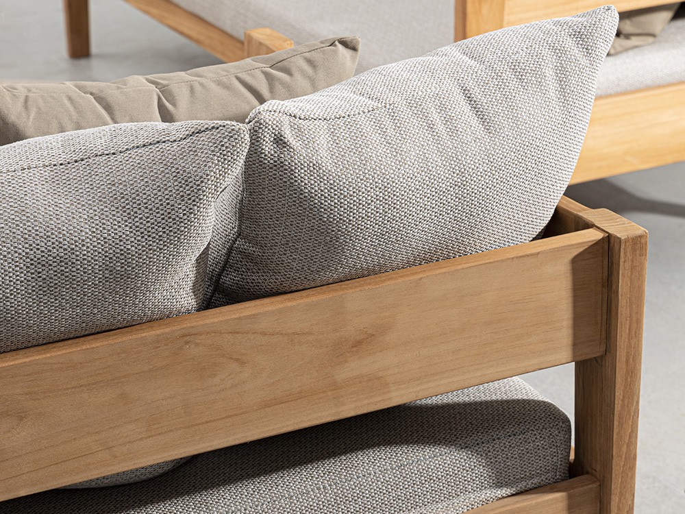 Sofá de tres plazas para salón exterior Kobo de madera de teca Bizzotto - 23
