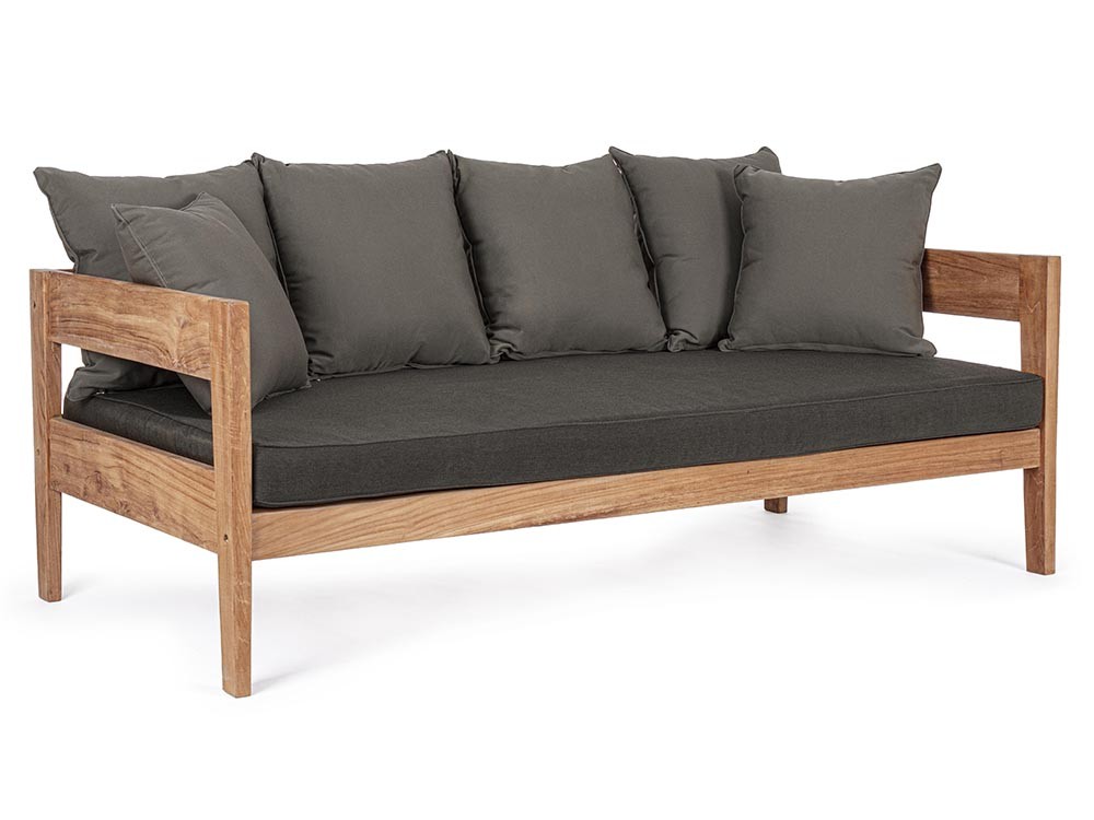 Sofá de tres plazas para salón exterior Kobo de madera de teca Bizzotto - 1