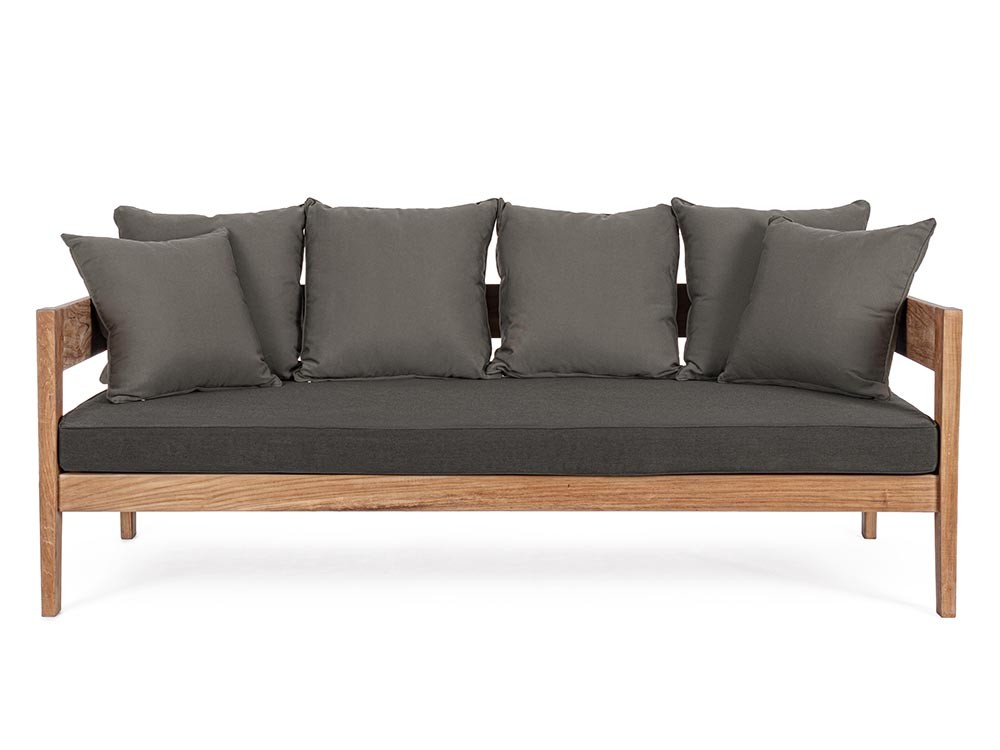 Sofá de tres plazas para salón exterior Kobo de madera de teca Bizzotto - 7