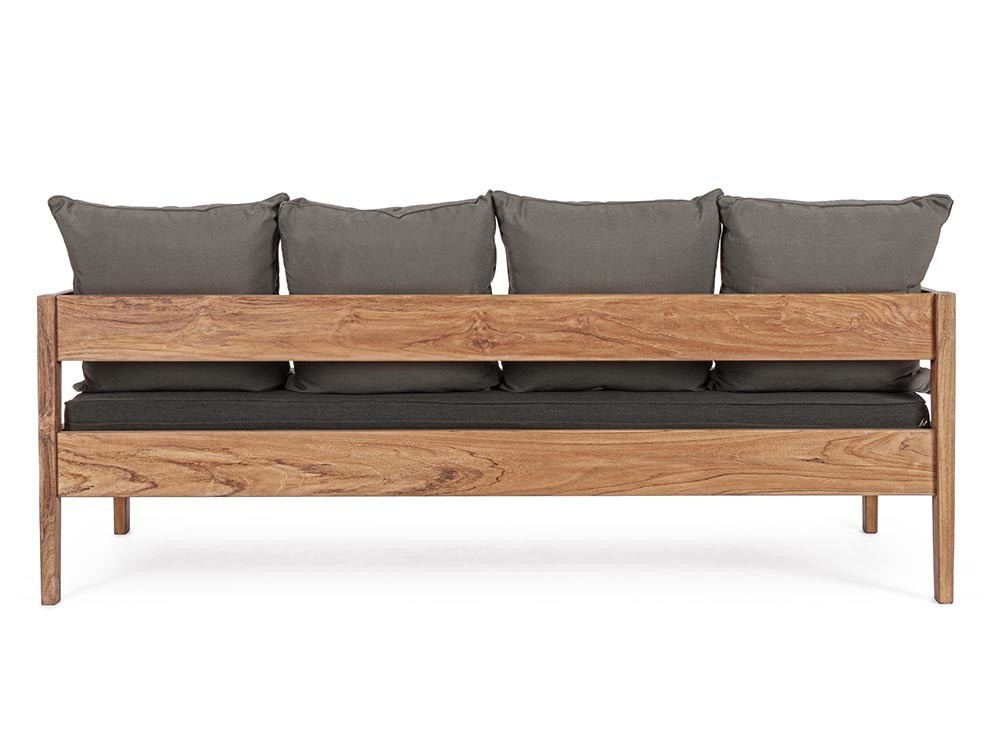 Sofá de tres plazas para salón exterior Kobo de madera de teca Bizzotto - 8
