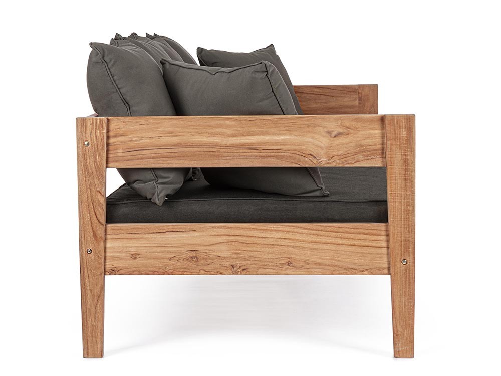 Sofá de tres plazas para salón exterior Kobo de madera de teca Bizzotto - 9