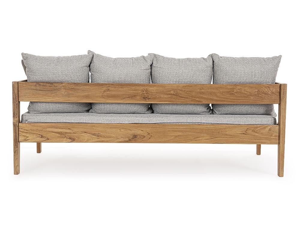 Sofá de tres plazas para salón exterior Kobo de madera de teca Bizzotto - 17
