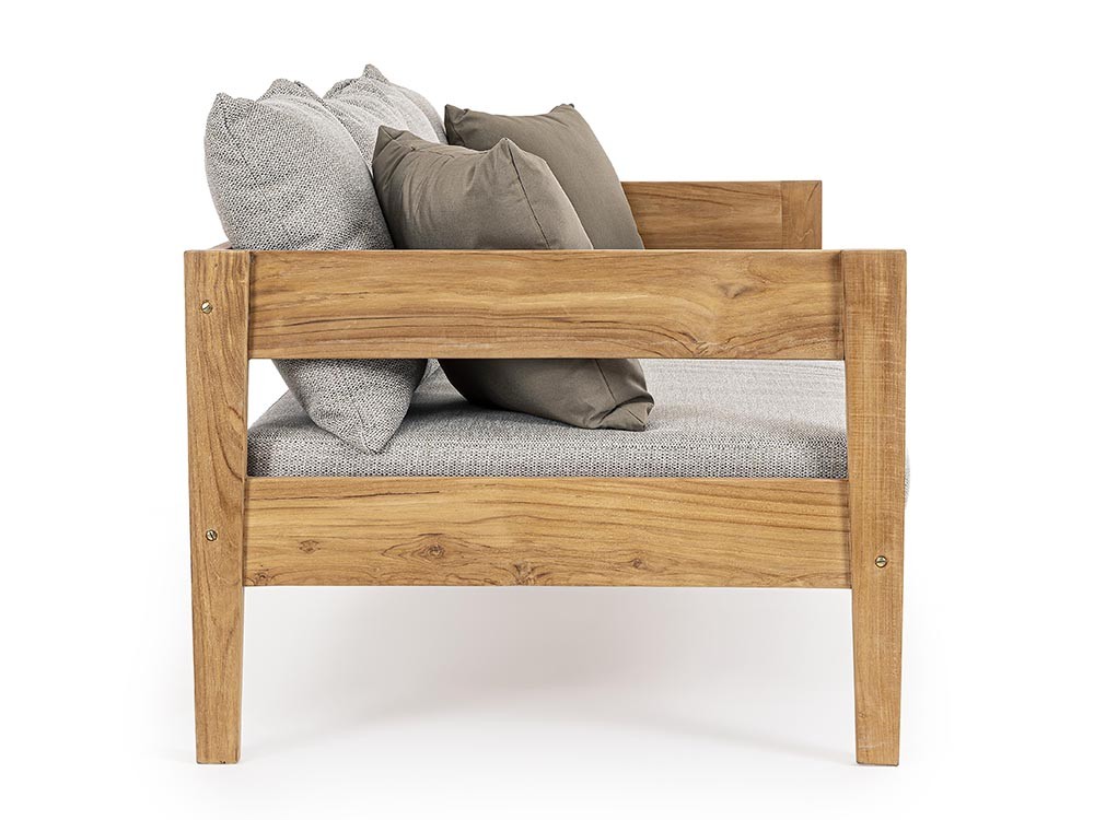 Sofá de tres plazas para salón exterior Kobo de madera de teca Bizzotto - 18