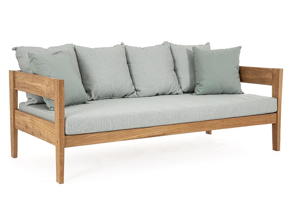 Sofá de tres plazas para salón exterior Kobo de madera de teca Bizzotto - 5