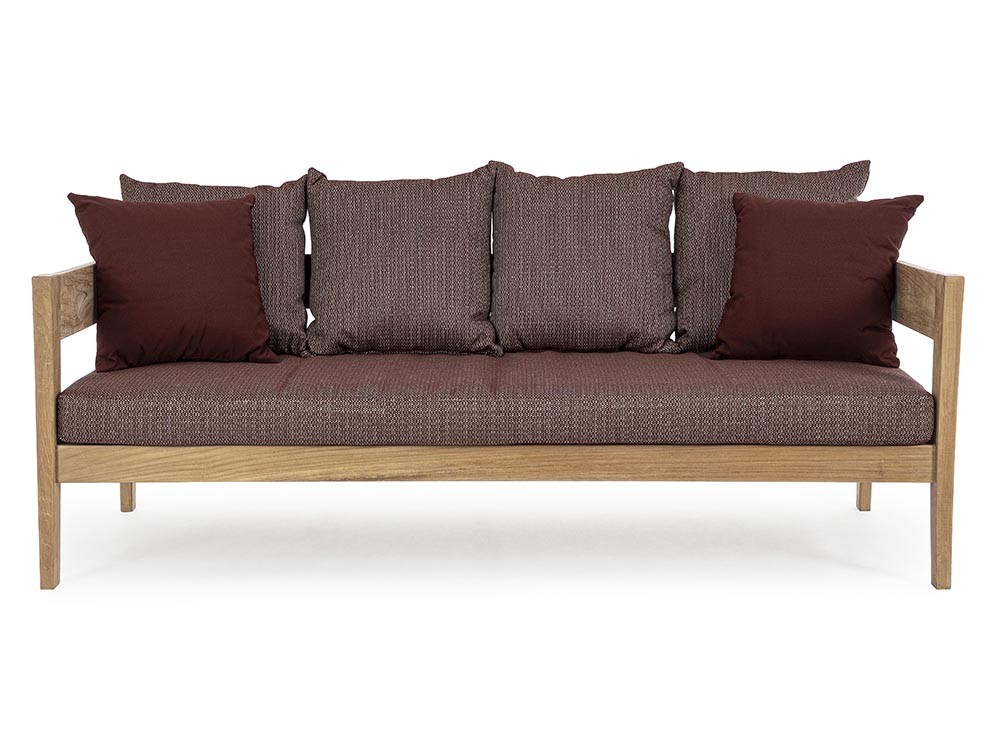 Sofá de tres plazas para salón exterior Kobo de madera de teca Bizzotto - 33