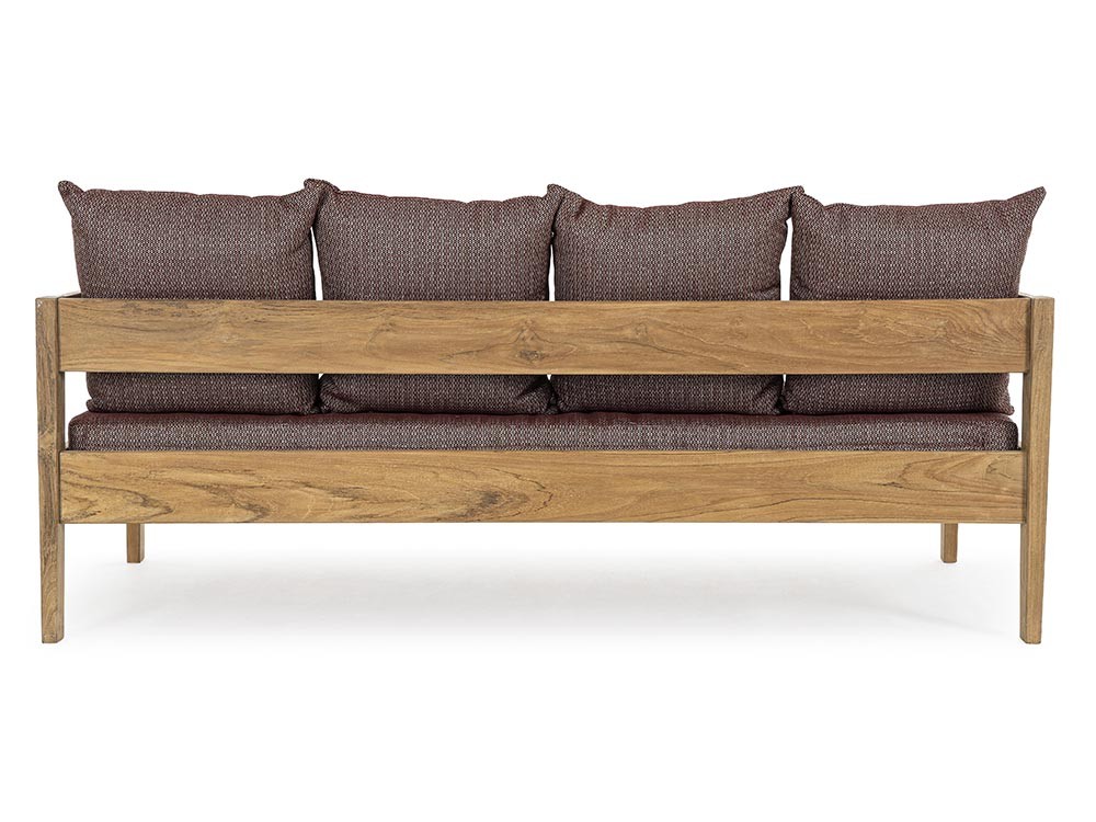 Sofá de tres plazas para salón exterior Kobo de madera de teca Bizzotto - 34