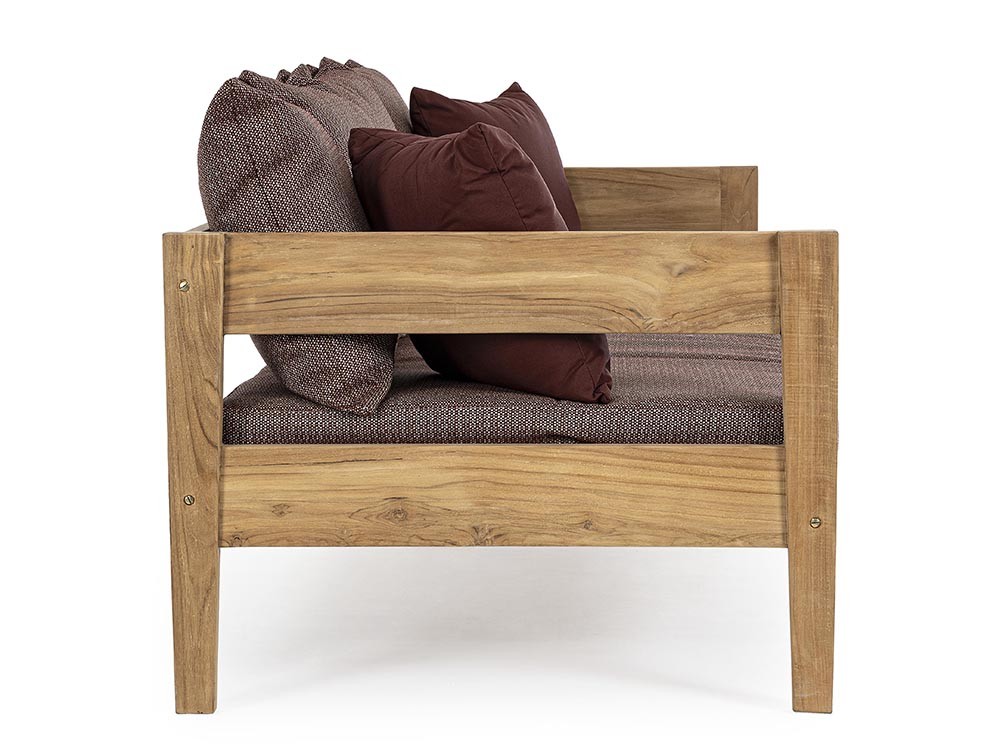 Sofá de tres plazas para salón exterior Kobo de madera de teca Bizzotto - 35