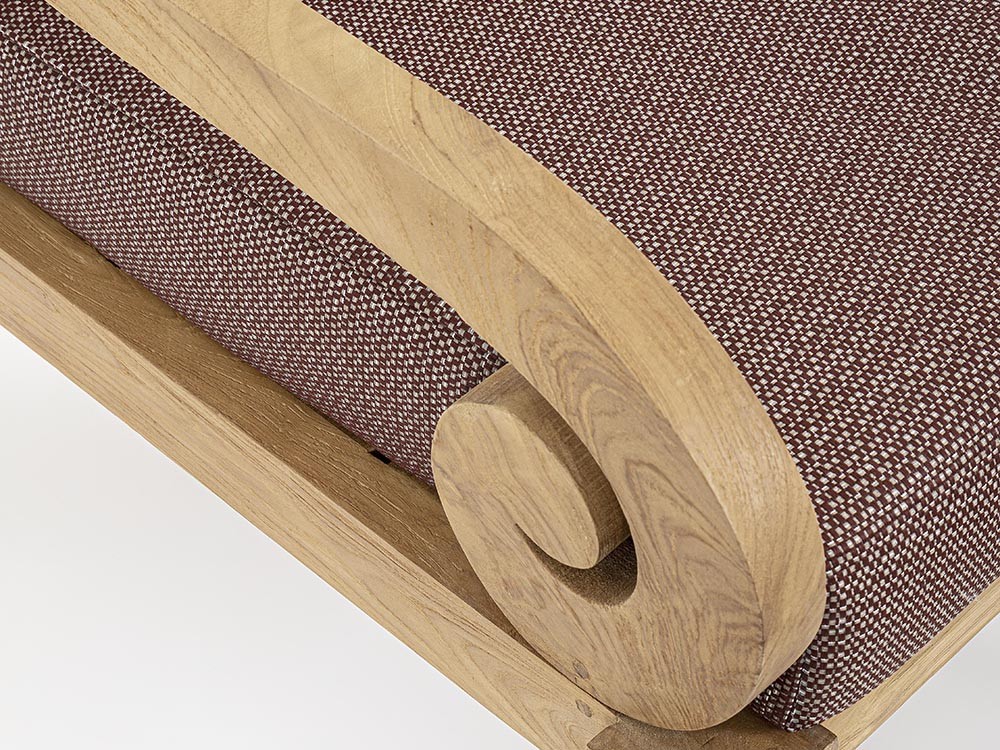 Sofá de tres plazas para salón exterior Karuba de madera de teca Bizzotto - 39