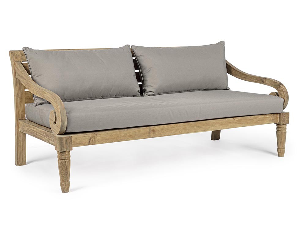 Sofá de tres plazas para salón exterior Karuba de madera de teca Bizzotto - 1