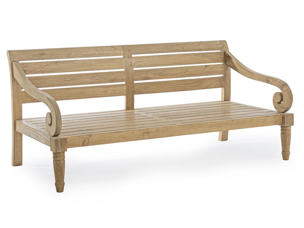 Sofá de tres plazas para salón exterior Karuba de madera de teca Bizzotto - 6