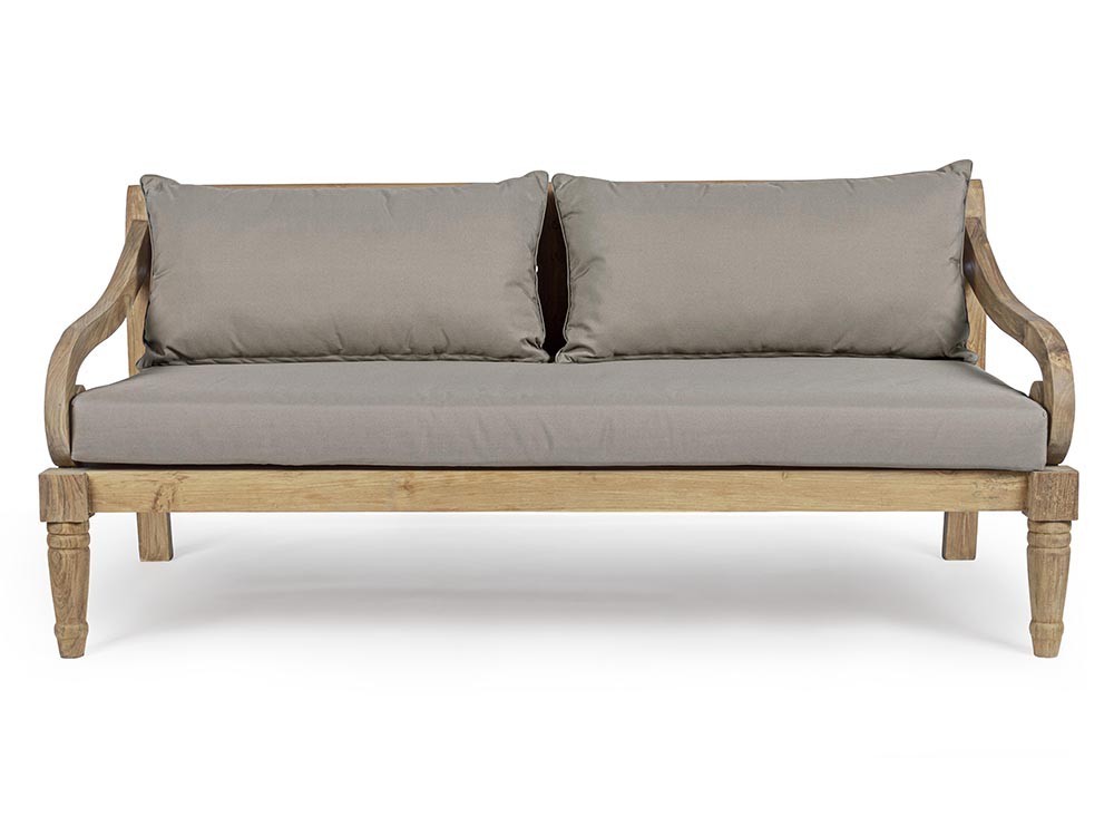 Sofá de tres plazas para salón exterior Karuba de madera de teca Bizzotto - 9