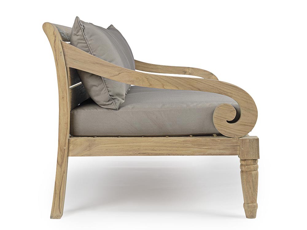 Sofá de tres plazas para salón exterior Karuba de madera de teca Bizzotto - 11