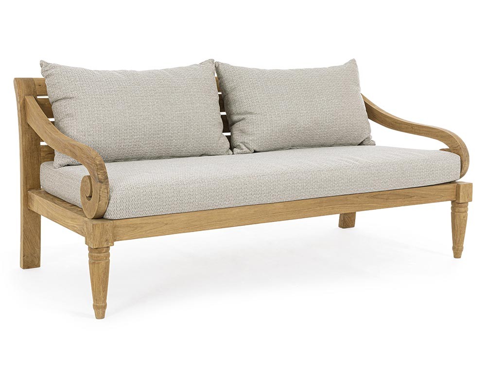 Sofá de tres plazas para salón exterior Karuba de madera de teca Bizzotto - 3