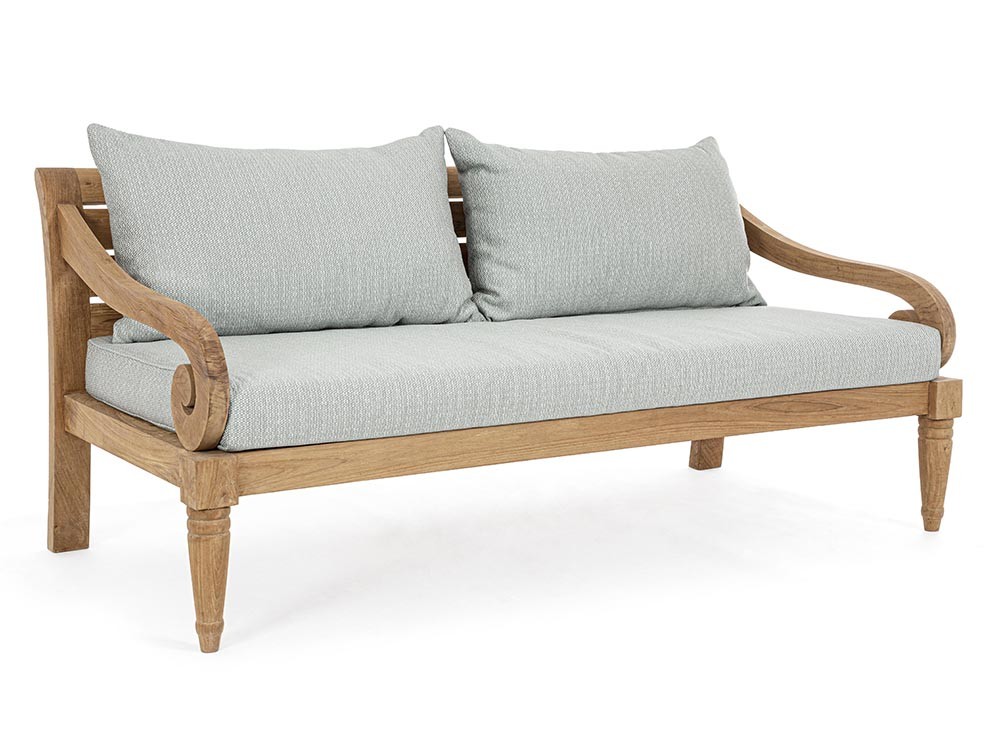 Sofá de tres plazas para salón exterior Karuba de madera de teca Bizzotto - 4