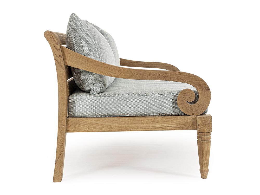 Sofá de tres plazas para salón exterior Karuba de madera de teca Bizzotto - 28