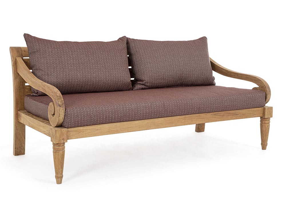 Sofá de tres plazas para salón exterior Karuba de madera de teca Bizzotto - 5