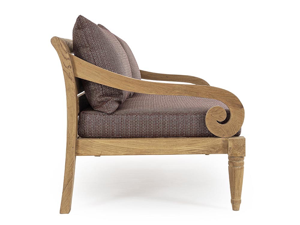 Sofá de tres plazas para salón exterior Karuba de madera de teca Bizzotto - 35