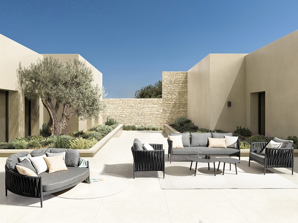 Set de mesas de centro para salón exterior Aminta de aluminio Bizzotto - 4