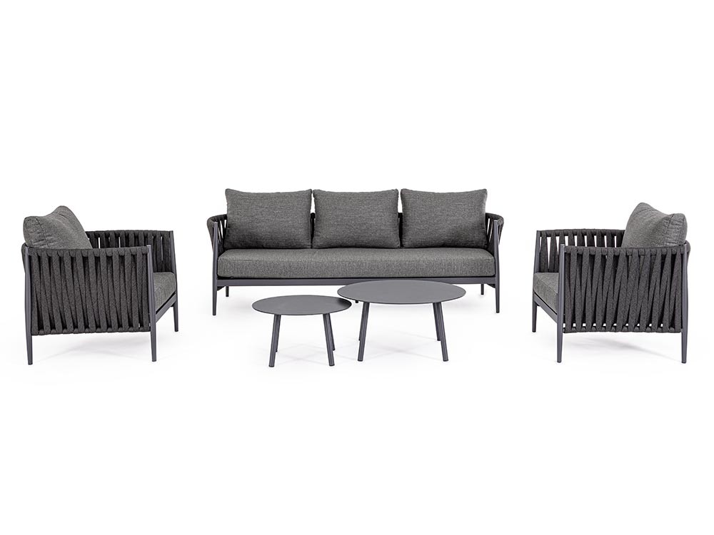 Set de mesas de centro para salón exterior Aminta de aluminio Bizzotto - 13