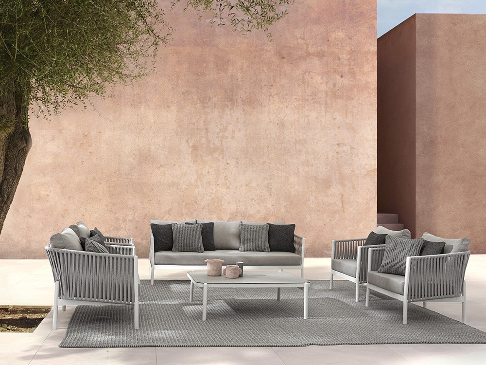 Mesa de centro para salón exterior Florencia de aluminio y cerámica Bizzotto - 4