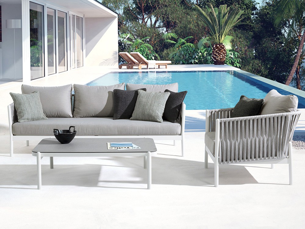 Mesa de centro para salón exterior Florencia de aluminio y cerámica Bizzotto - 5