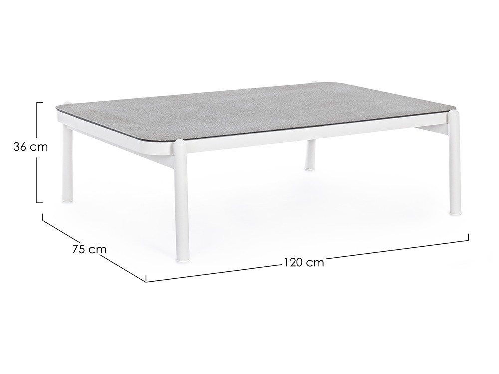 Mesa de centro para salón exterior Florencia de aluminio y cerámica Bizzotto - 8