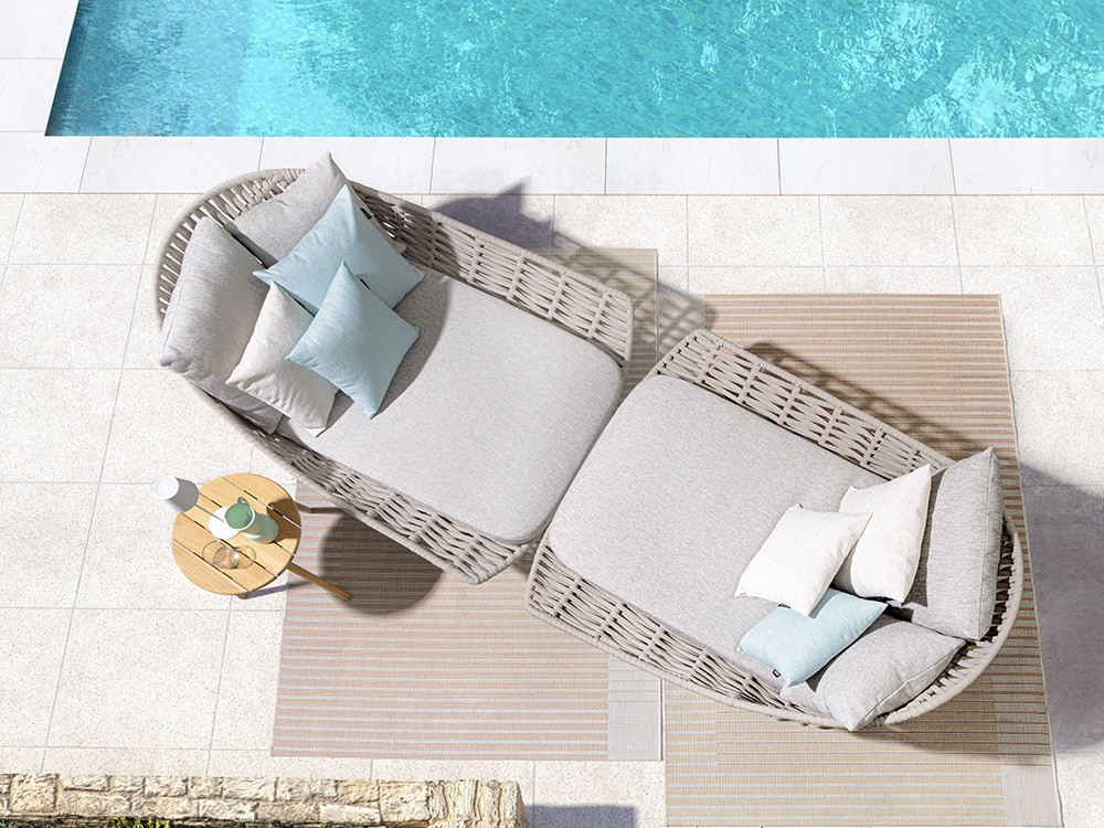 Mesa auxiliar para exterior de madera de teca Tamires Bizzotto - 3