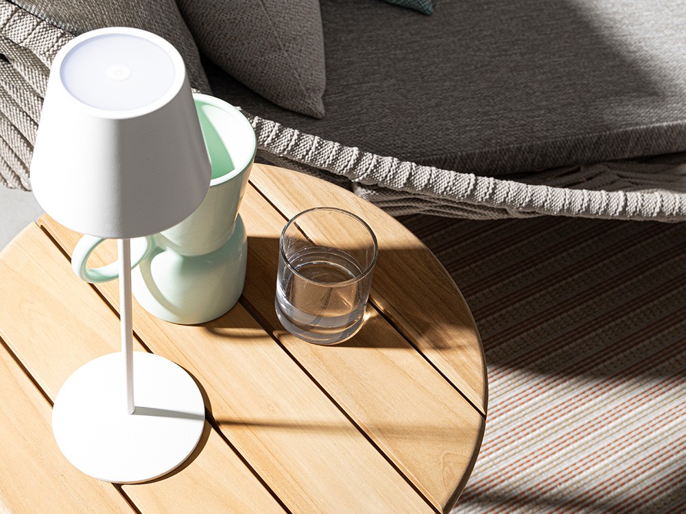 Mesa auxiliar para exterior de madera de teca Tamires Bizzotto - 8