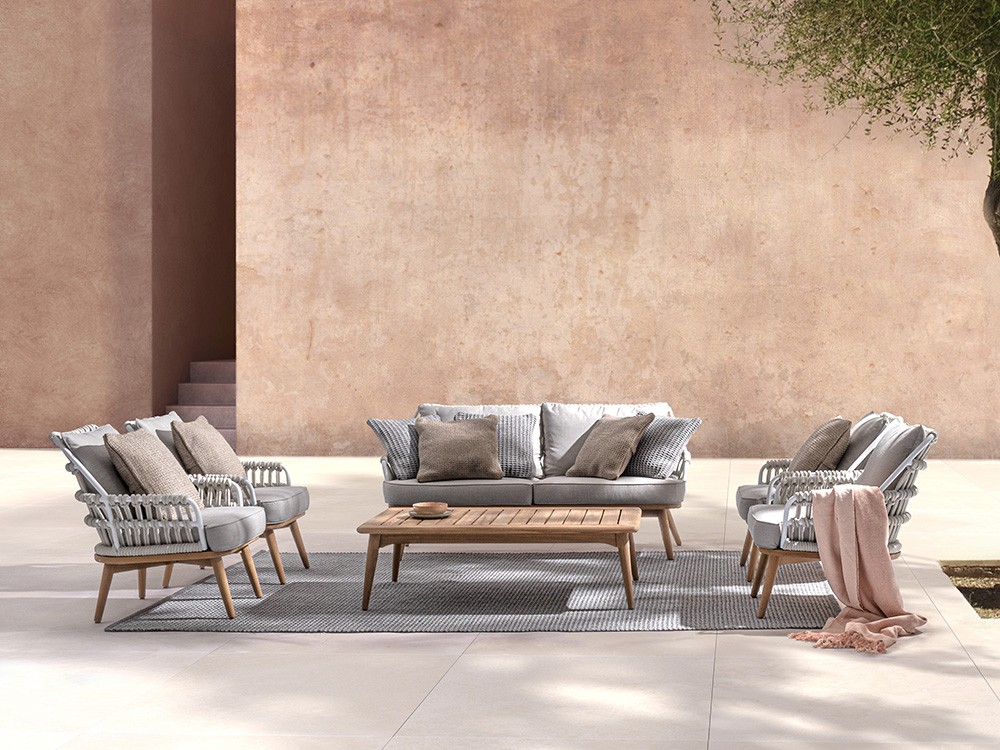 Mesa de centro para salón exterior de madera de teca Ninfa-Xenia de Bizzotto - 1