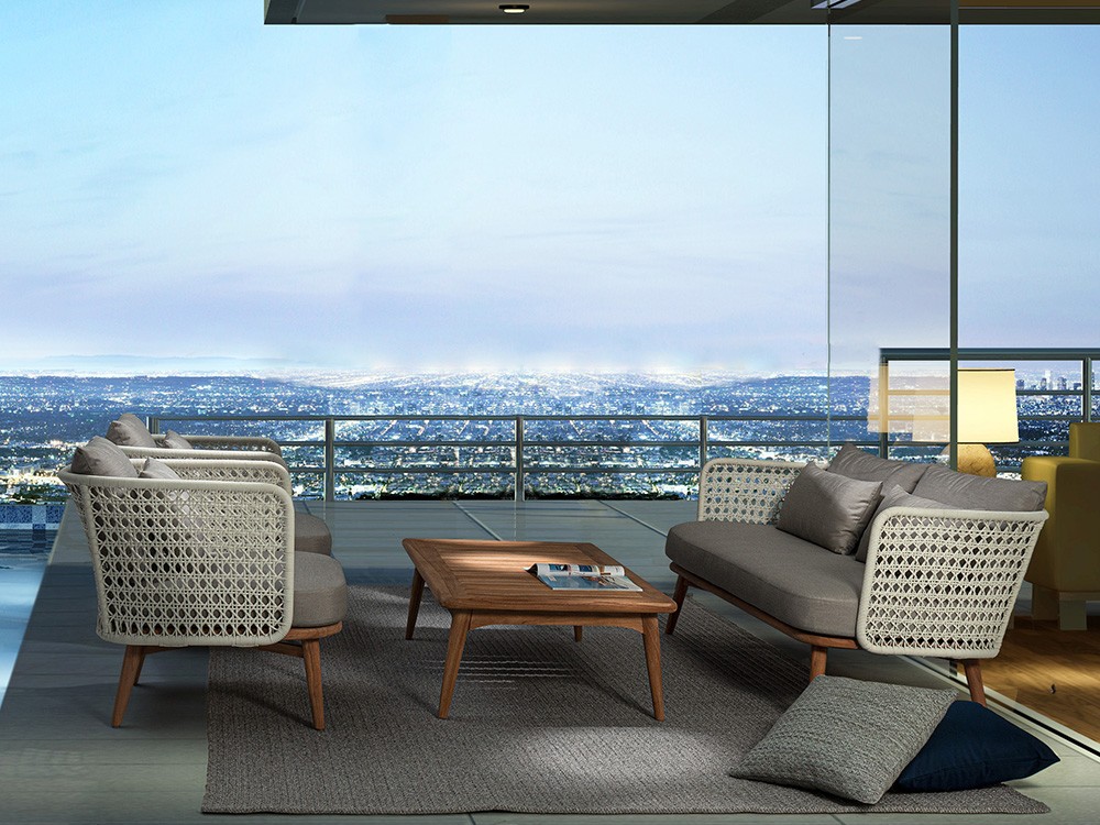 Mesa de centro para salón exterior de madera de teca Ninfa-Xenia de Bizzotto - 11